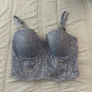 Victoria's Secret Lace Longline Bra in Lavender